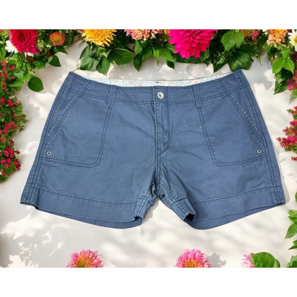 Women's Levi's Blue Utility Shorts Sz 12 Cotton 5" Inseam Mid-Rise Casual